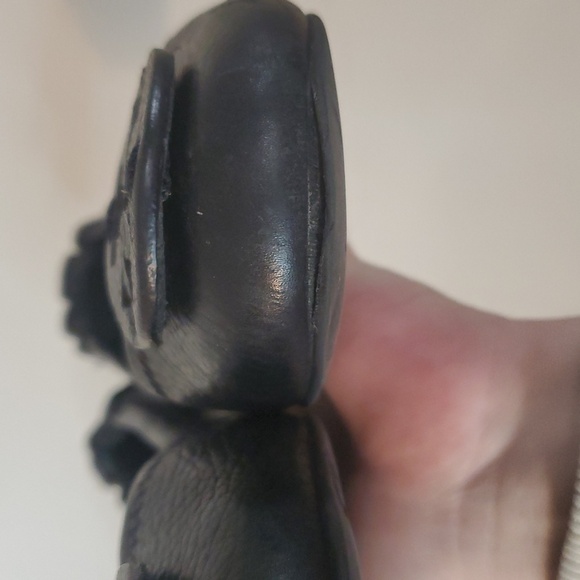 Tory Burch Black Leather Ballet Flats Size 8 Minimalist Preppy Office Attire - Picture 11 of 16